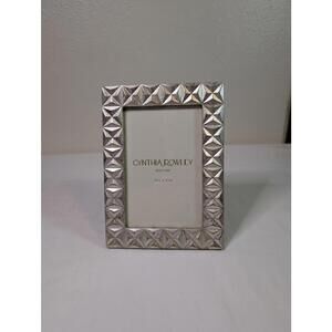 Cynthia Rowley Silver Geometric Pattern Photo Frame 4x6